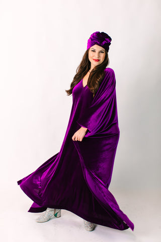Purple Velvet Long Caftan