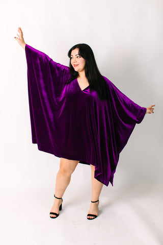 Purple Velvet Short Caftan
