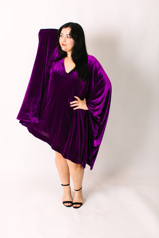 Purple Velvet Short Caftan