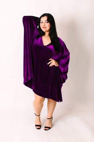 Purple Velvet Short Caftan