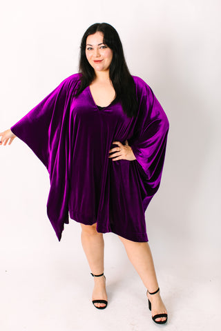 Purple Velvet Short Caftan