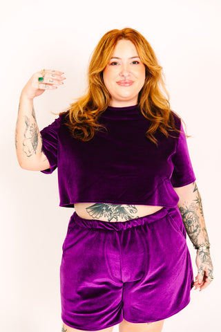 Purple Velvet Crop Top