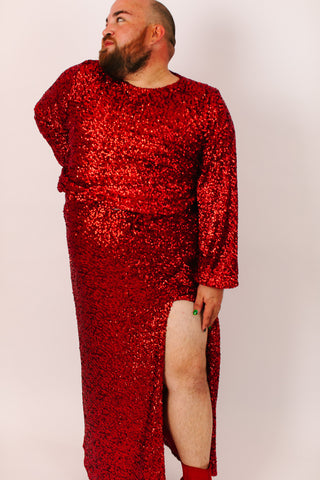Red Sequin Long Sleeve Crop Top – fringe co Red Sequin Long Sleeve Crop Top – fringe co