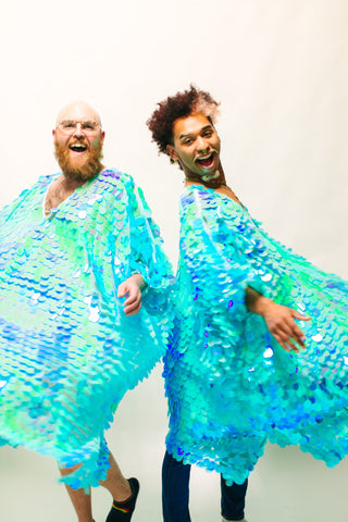 Seafoam Jumbo Paillette Mid Caftan