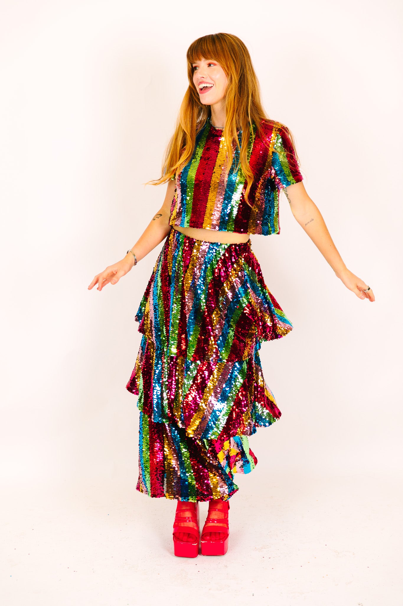 2024 Rainbow striped skirt