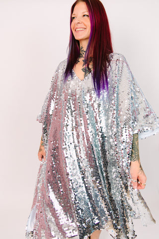 Disco Ball Paillette Sequin Mid Caftan - Lined