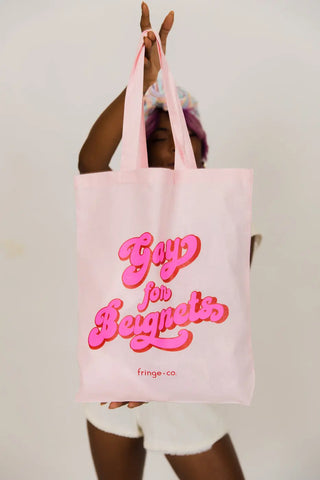 Gay For Beignets Screenprint Pride Tote