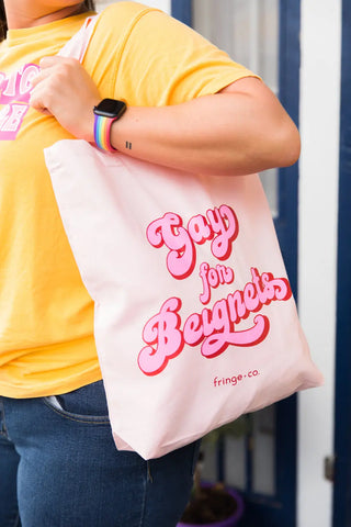 Gay For Beignets Screenprint Pride Tote